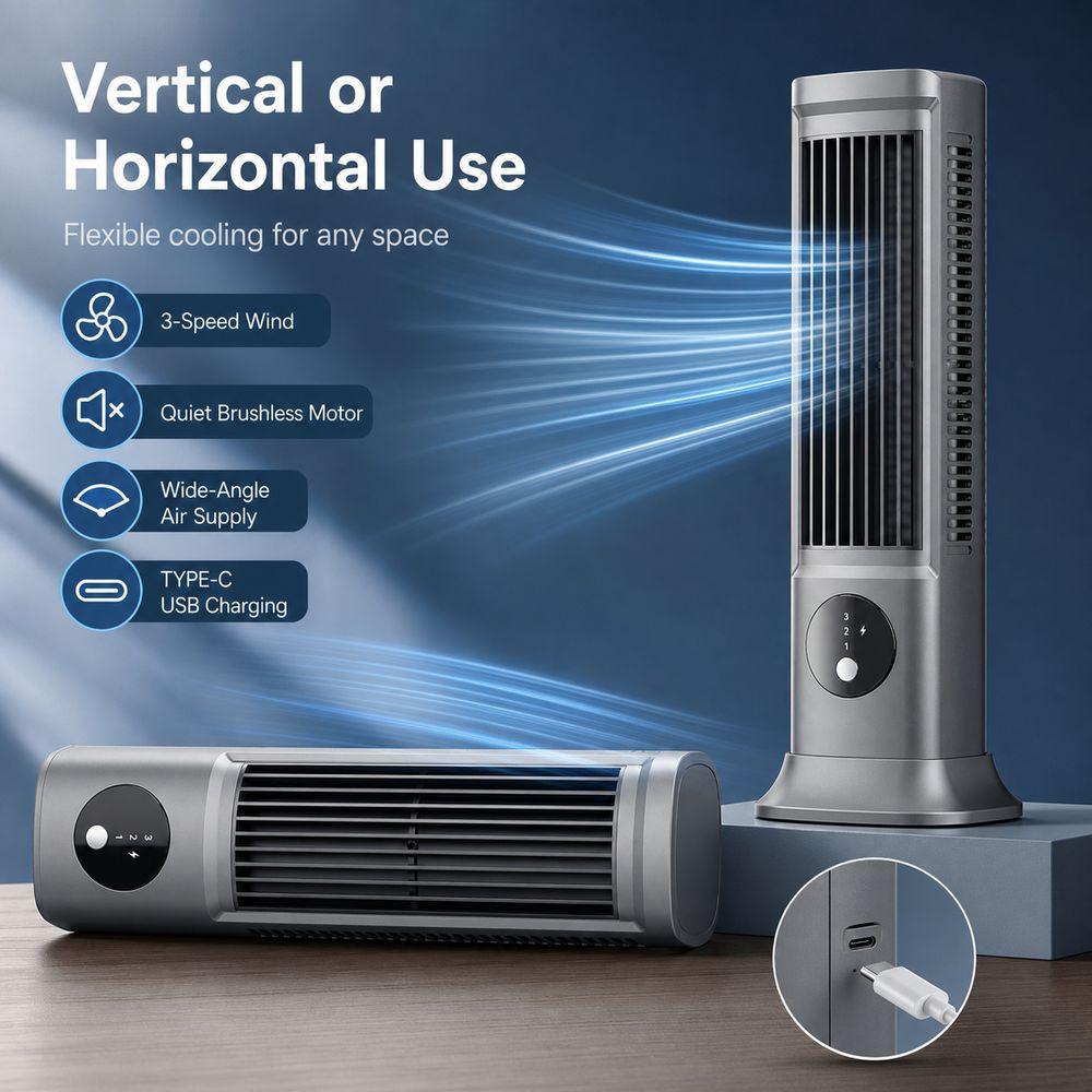 Brushless Motor Cooling Tower Fan Quiet Air Circulator Fan New Portable Tower Fan Home Office