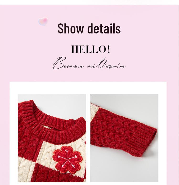 Girls' Fashionable Thickened Sweater - Warm, Versatile Autumn/Winter Style for Little Influencers