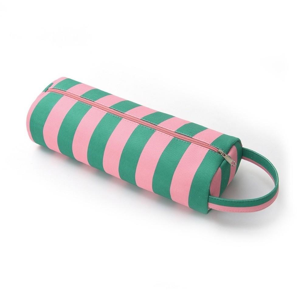 Large Capacity Hair Dryer Storage Bag Stripe Design Makeup Bag Hair Tool Organizer Pouch Home Use