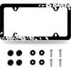 Watercolor Purple And Pink Hibiscus Flowers License Plate Frame License Plate Stainless Steel Parts Colorful License Plate Decorative With Screws