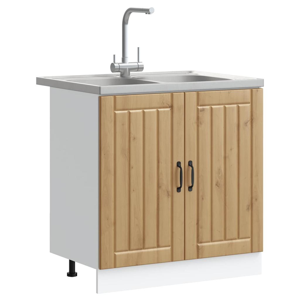 Washbasin Cabinet with Storage Lucca 2 pcs Artisan Oak