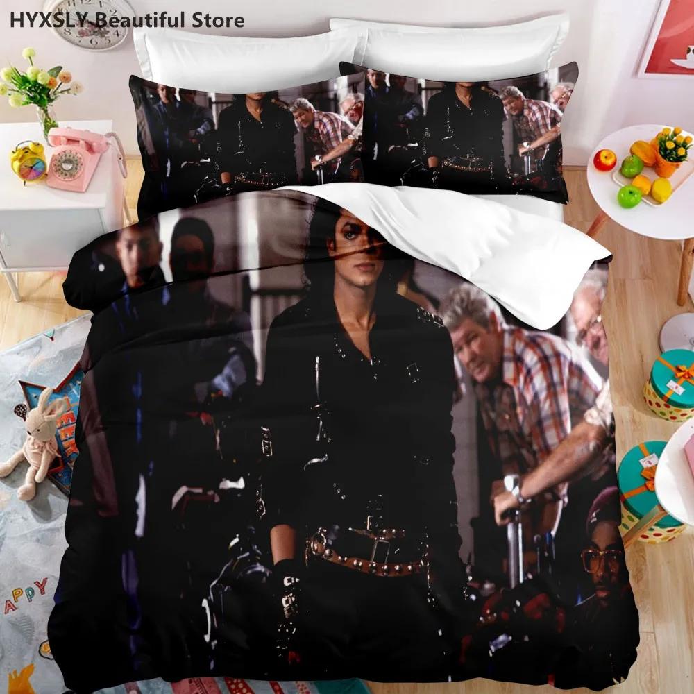 Майкл Джексон Звезда 3D Пододеяльник Постельное белье Одеяло Лен Наволочки Домашний декор Подарок Односпальный Двуспальный Полуторный Кинг-сайз Квин-сайз