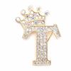 Crown 26 Initial Letters A To Z   Brooch Pins Women