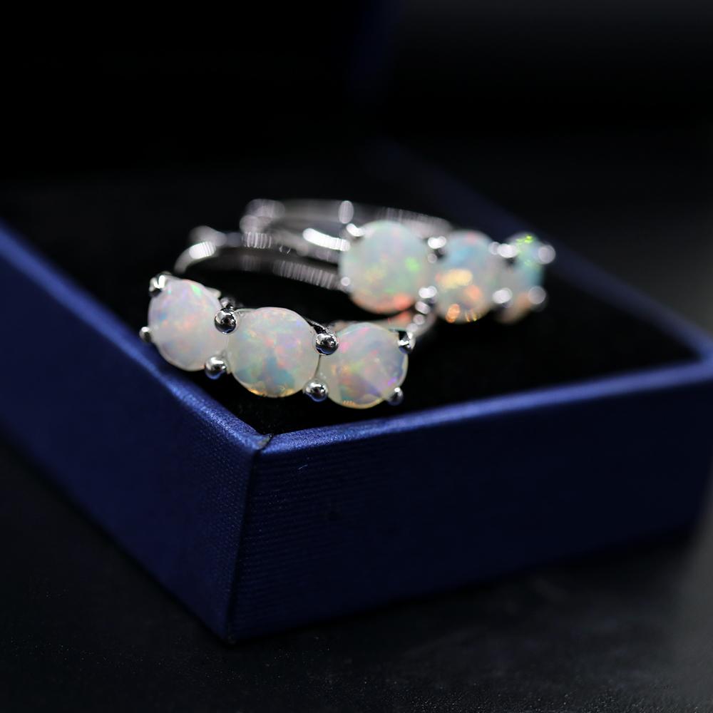 Простые элегантные серьги-клипсы с опаловой застежкой, круглые 6 мм, 3,5 карата, с натуральным драгоценным камнем, изящные ювелирные изделия для женщин, мамы, хороший подарок на день рождения, вечеринку