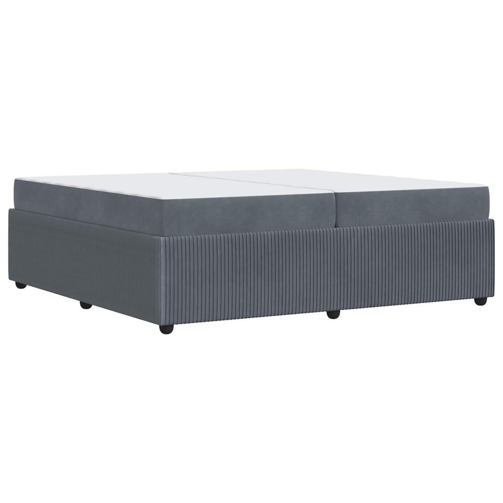 Bed Frame with Mattress Dark Gray 200 x 200 cm Fabric