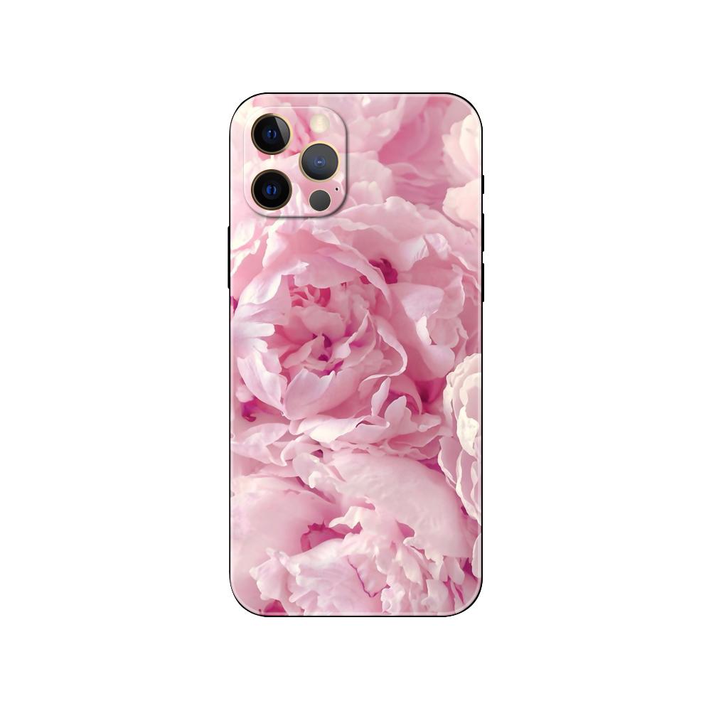 Чехол для телефона Pink Flower Peony для iPhone 5 5s 2020se 6 6s 7 8 plus x 10 XR XS 11 12 13 mini pro MAX черная задняя крышка из ТПУ