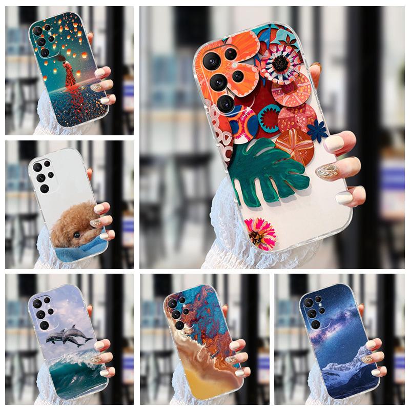Прозрачный чехол для Samsung S25 S24 S23 S22 Ultra 5G Прозрачный Мягкий ТПУ Силиконовый Чехол для Телефона для Galaxy S22 5G Защитные Fundas
