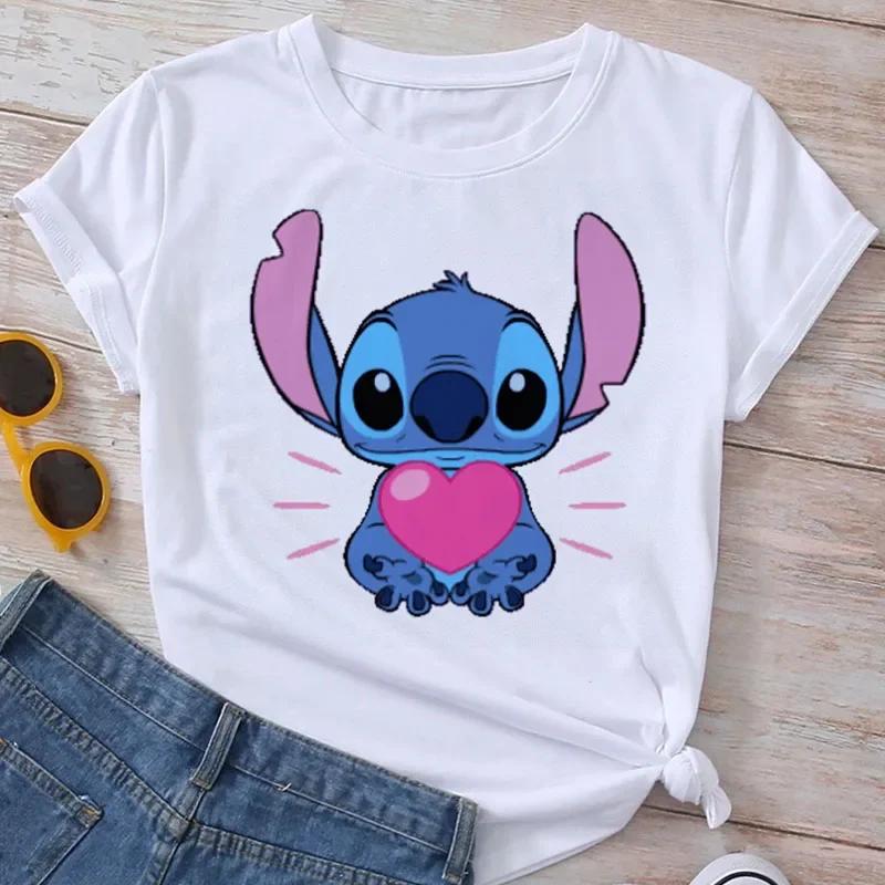 Kawaii Lion Print Women T-shirt Harajuku 2025 Summer Steetwear Short Sleeves T Shirts Clothing Cute O-Neck Y2k Clothes Tops Tees
