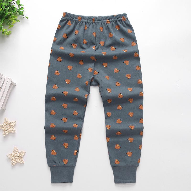 Детские осенние брюки из чистого хлопка: Мягкая внутренняя одежда для мальчиков и девочек, легкие пижамы на весну и осень