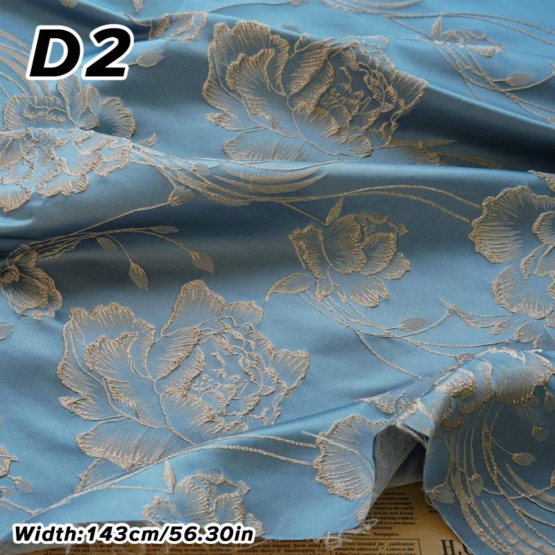 1M Роскошная Золотая Шелковая Ткань Жаккардовая Ткань с Тиснением Цветов Тканая Парчовая Ткань Одежда Платье Костюм Сумка Обивка DIY Швейная Ткань