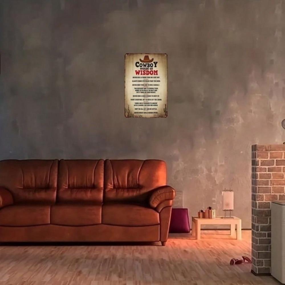 Металлический Плакат Ковбой Ретро Картина 8x12 Дюймов Винтажный Декор Стены Бара