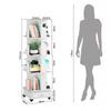 Wooden Four-layer Rotatable Mobile Bookshelf With One Drawer Book Storage Rack With Locking Wheels For Living Room/Bedroom/Study