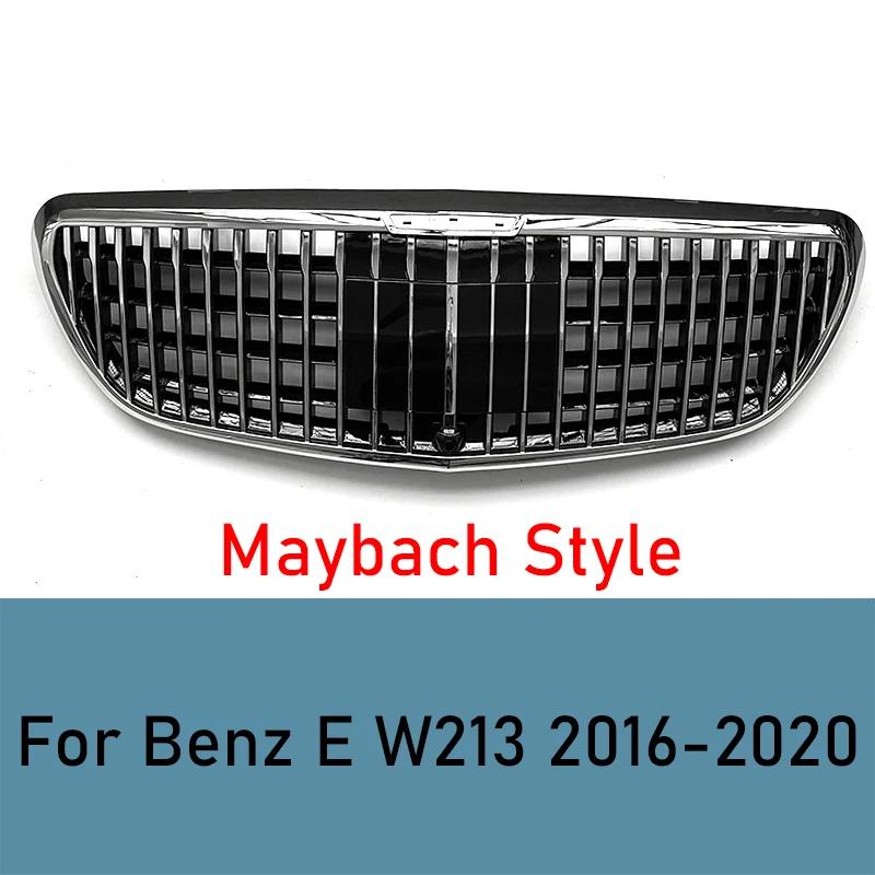 For Mercedes E-Class W213 2016-2020 Front Bumper Grille Gloss Black ABS Material Easy Installation Exterior Tuning Accessories