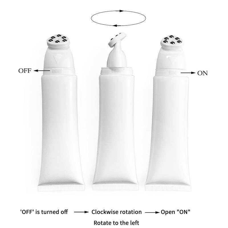 1Pcs 30Ml Cosmetic Flat Hose Duck Tongue, Brush Head, Silicone Roller Flat Cap Empty Bottle