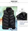 Men's Slim Fit Stand-Up Collar Thick Solid Color Down Cotton Jacket for Fall/Winter - Large Size Casual Vest