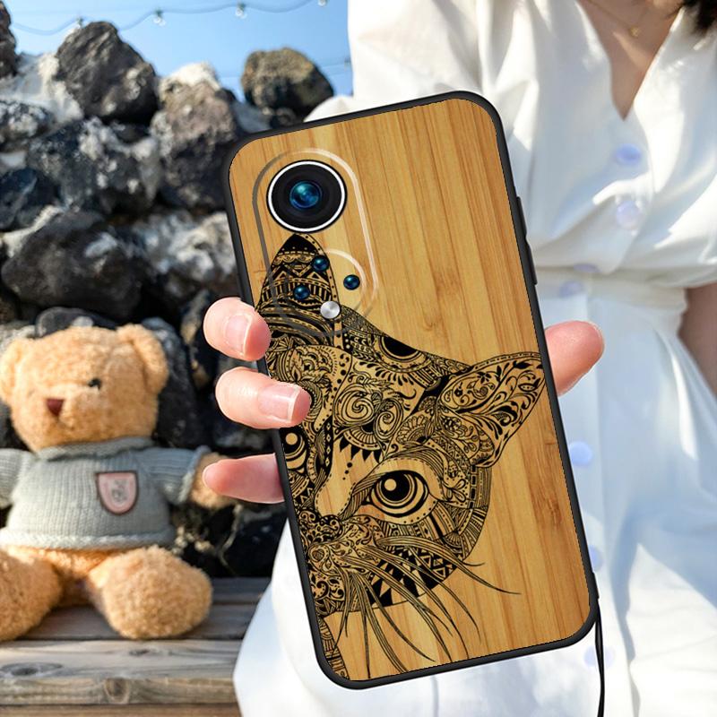 Чехол с рисунком из натурального бамбука и дерева для Honor X9b X8b X8 X9 X6a X7a X8a X9a Honor Magic 6 5 Pro 50 70 90 Lite, задняя крышка
