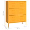 Drawer Cabinet Mustard Yellow 80 x 35 x 101.5 cm Steel
