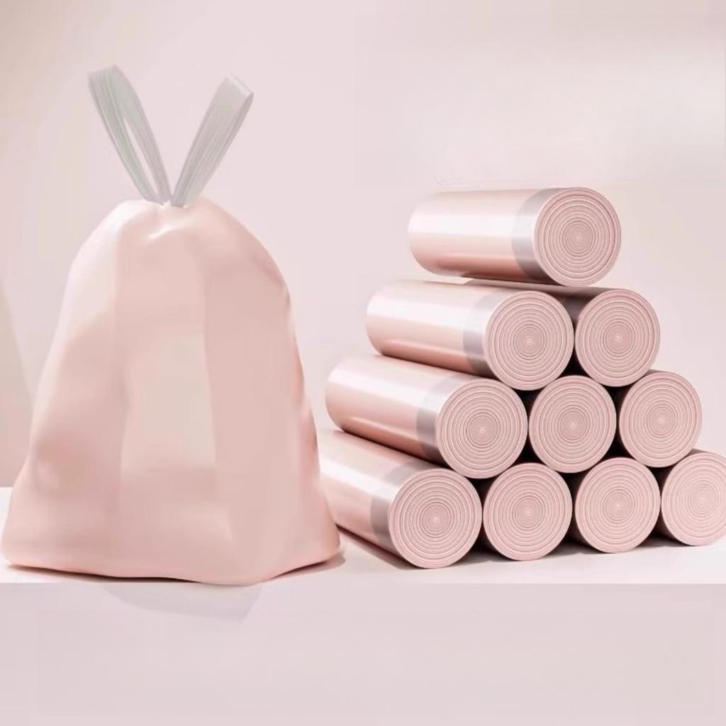 100 фиолетовых мусорных мешков с завязками, пластиковые мусорные мешки, подходят для кухни, ванной, спальни и дома - портативная утилизация