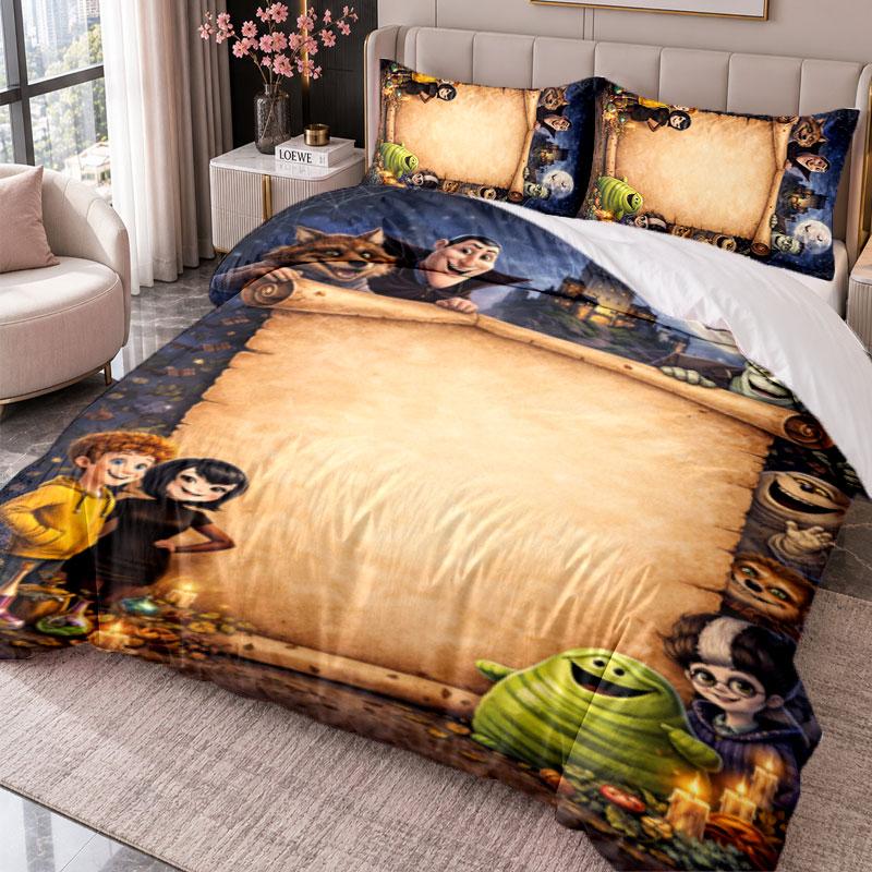 Hotel Transylvania 3Pcs Bedding Set Duvet Cover With Two Pillowcases For Bedroom Home Decoration