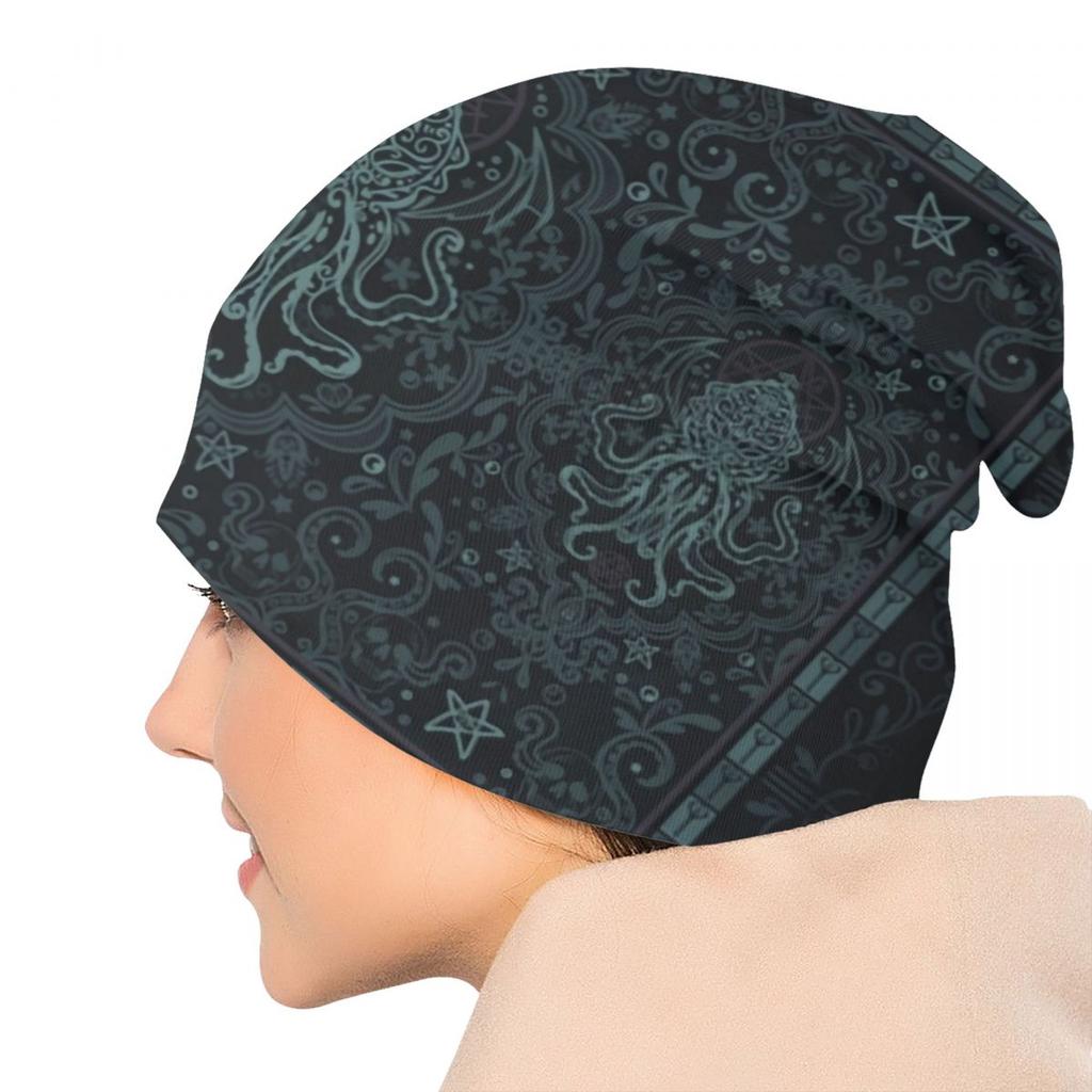 Ктулху Мифы Лавкрафта Skullies Шапочки Шапки Унисекс Хип-Хоп Зимняя Теплая Вязаная Шапка Для Взрослых Фильм Ужасов Монстр Капот Шапки