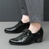 Original Design Hight Quality British Style Leather High-Heeled Shoes For Men's Black Hombre Daily Business Casual Banquet Dress
