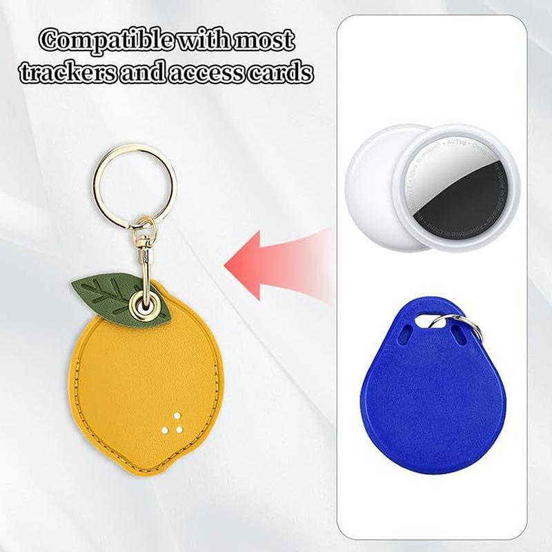 Soft Silicone Fruits Pattern Access Card Case Anti Loss Tracking Protector for Workplace and School Entry Security