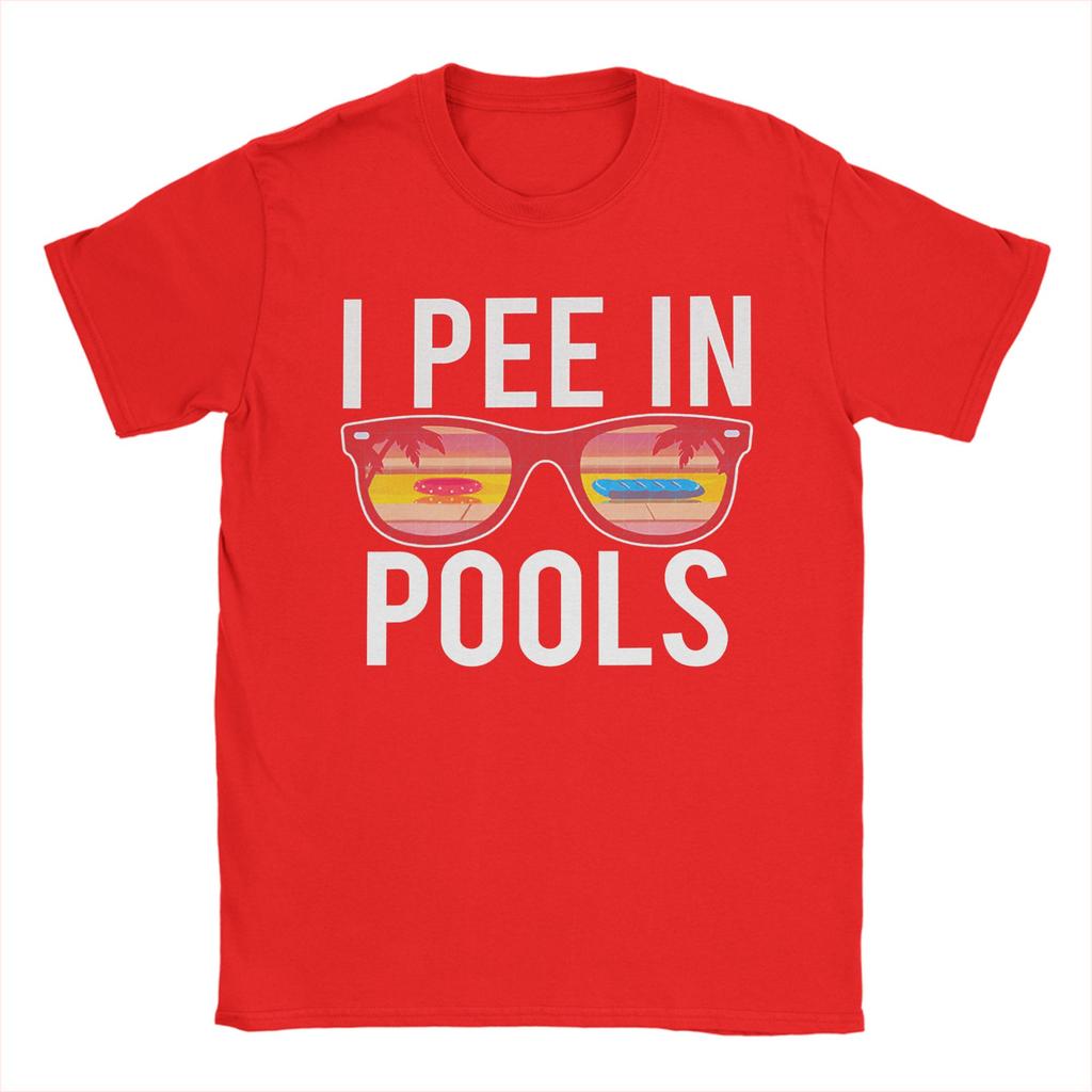 I Pee In Pools Funny Vacation T Shirt Summer 100 Cotton T Shirts For Mens PopularTee Shirt ShortSleeved Vintage Tops