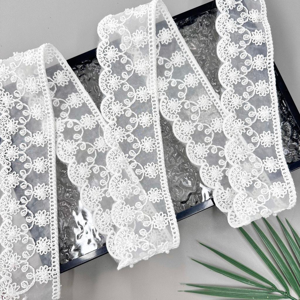 White Handmade Beads Wavy Barcode Clothing Cuffs Skirt Window Accessories Hair Accessories Lace Accessories