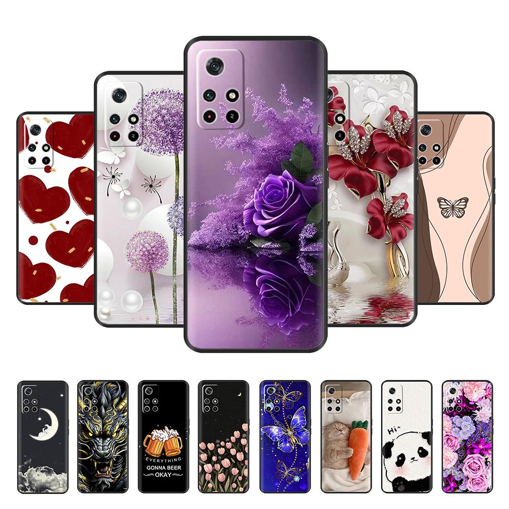 Для Poco X4 Pro 5G Poco M4 Pro Чехол Милый Мультяшный Мягкий Жидкий Силиконовый Чехол для Телефона Задняя Крышка Для Xiaomi Poco M4 Pro 4G Fundas Coque