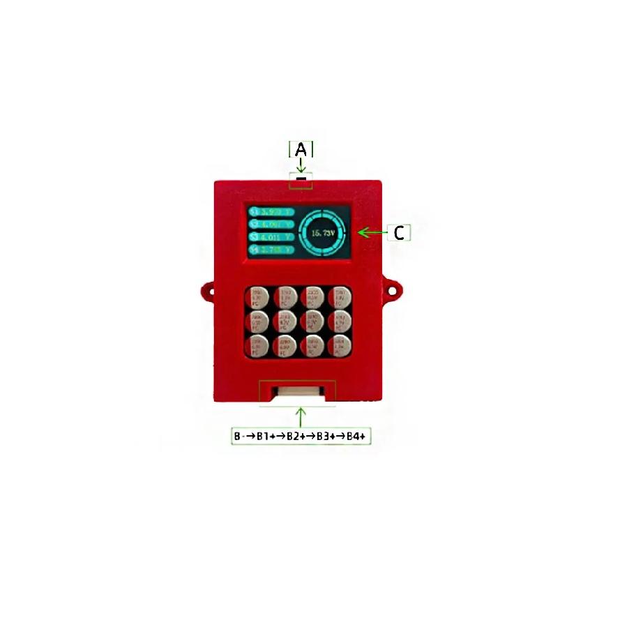Heltecbms 5A Lipo/lifepo4 active balancer 4s with Voltage Dispaly 12V Lithium Battery Energy transfer Active Equalizer