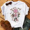 Fashion Dream Catcher T Shirt Women Unisex Harajuku Graphic Print T Shirt Fashion Crew Neck Short Sleeve  Plus Size T Shirt Unisex