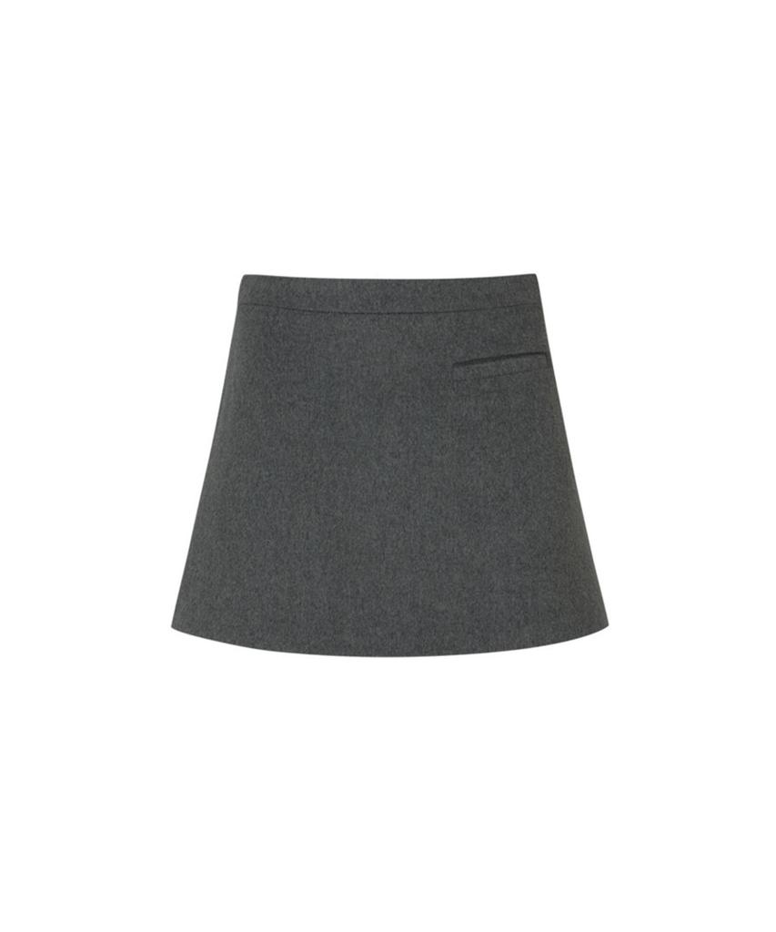 Lulu Seoul Butterfly Taylor Wool Skirt (Gray)