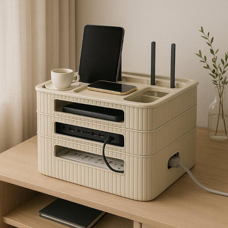 Ящик для хранения Wi-Fi роутера Держатель для ТВ-приставки Органайзер для кабелей для домашнего офиса и гостиной Стойка для хранения розеток модема