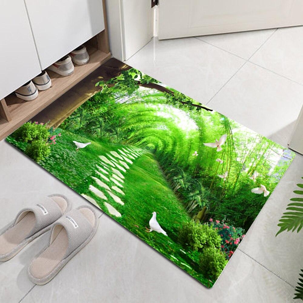 Ковер для спальни, гостиной, прихожей, красивый пейзаж, лес, фланелевая ткань, с принтом, домашний входной коврик, коврик для ванной