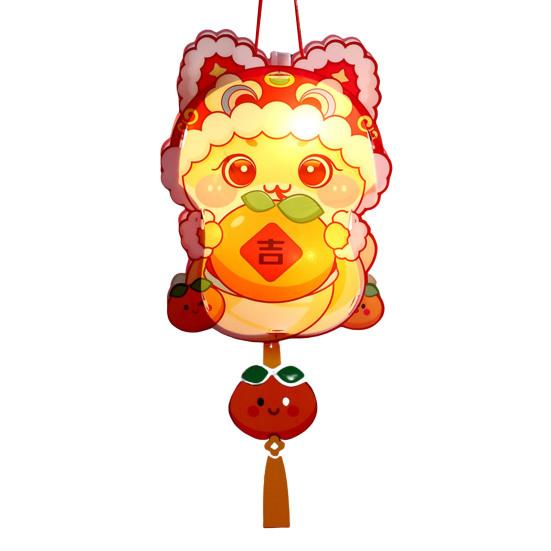 Yousheng Chinese Lantern Making Kit DIY New Year Handheld Lantern Battery-Powered Easy Assembly Cartoon Snake Lantern for The Spring Festival
