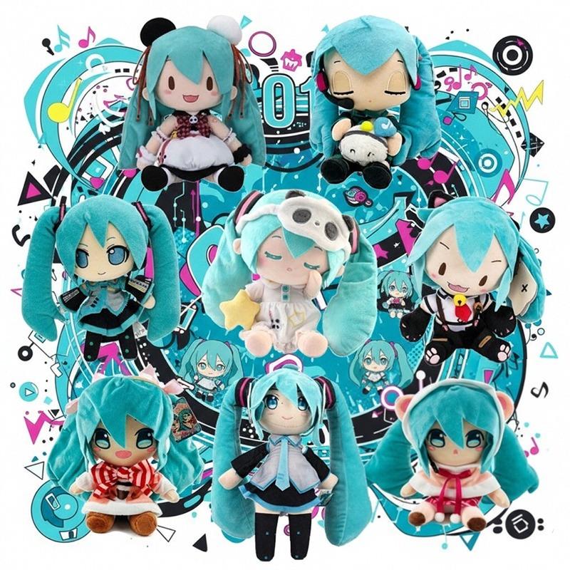 Cartoon 20-30cm Hatsune Miku Plush Doll Toy Anime Peripheral Stuffed Toy Collection Model Ornament Toys Christmas Gifts