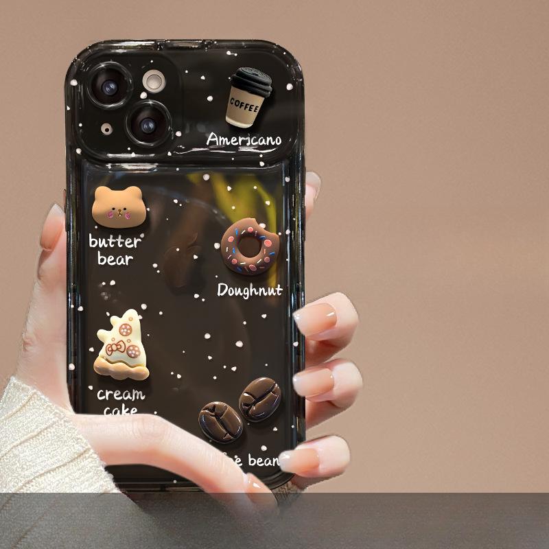 Cake Coffee Doll Pendant Suitable for Vivos17pro Mobile Phone Case Oppoa97 Flip Mirror Xiaomi 14/13