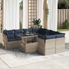 VidaXL Garden Lounge Set with Cushions 9 Pcs Grey Braided Resin Acacia 3326132