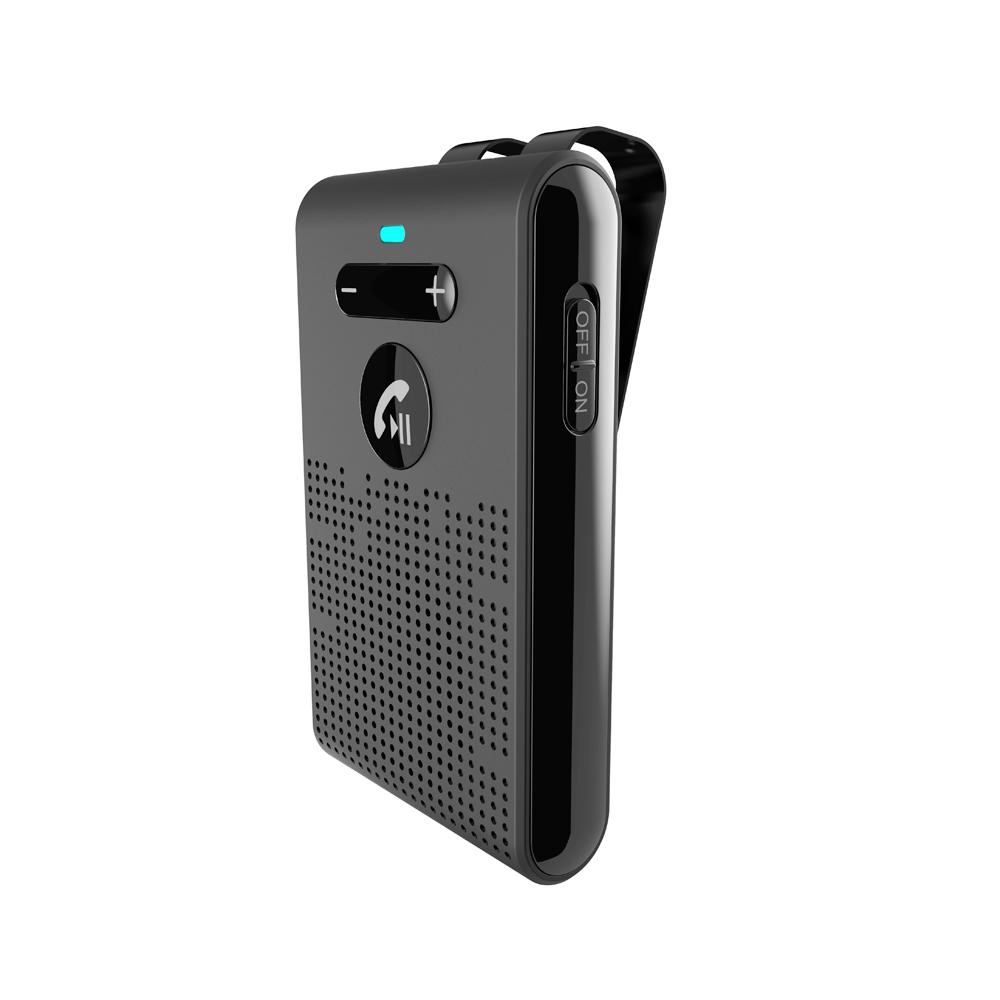 Bluetooth 5.0 Car Kit Speaker Sun Visor Clip Wireless Handsfree Audio Receiver Speakerphone Loud Music Player Dual Microphone