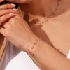 Fashionable Spring and Summer 18K Gold Stainless Steel Plated Necklace and Bracelet Set Handmade Natural Gravel Chain