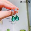 Huitan Aesthetic Green/Blue Cubic Zirconia Dangle Earrings for Women Silver Color/Gold Color Wedding Trend Eternity Love Jewelry