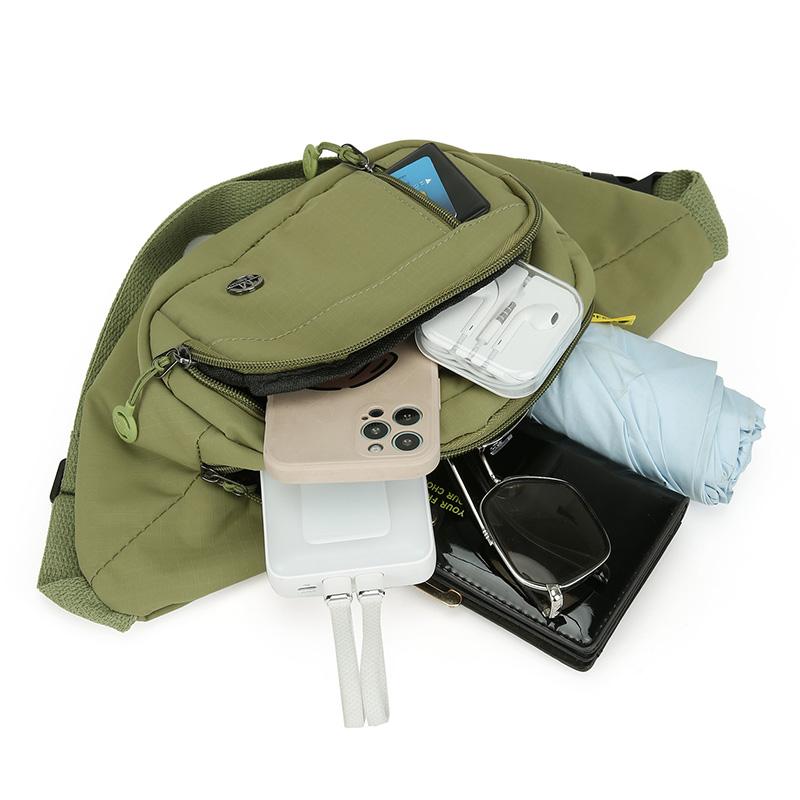 Unisex Lightweight Waist Pack – Secure Zippered Pockets, Adjustable Strap Wear As Chest or Belt Bag