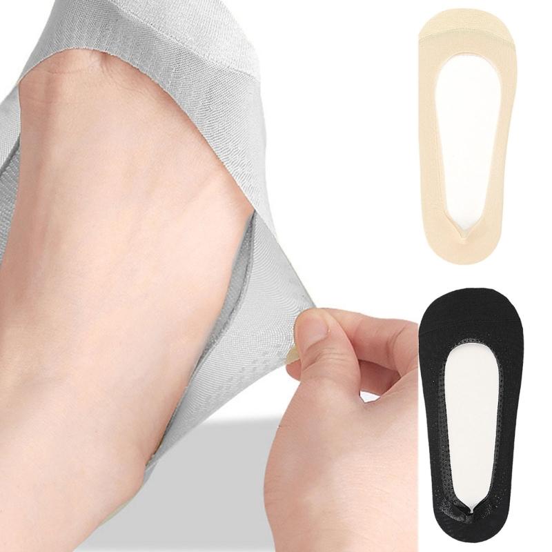 Women's Lightweight Invisible Liner Socks For Shallow Shoe Cotton Blend Mesh Fabric Nonslip Summer Footwear Accessories