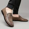 Мужская обувь Высококачественная кожаная Повседневная обувь 2026 Весна Мягкие лоферы для мужчин Удобные слипоны Мужская обувь для вождения