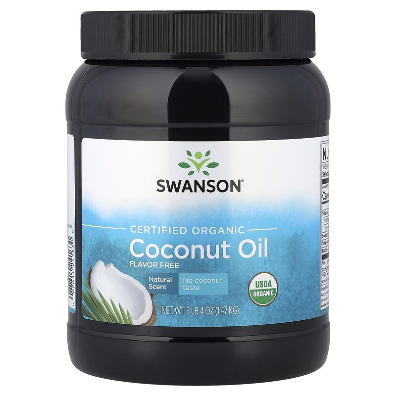 Certified Organic Coconut Oil, Flavor Free, 3 lb 4 oz (1.47 kg)