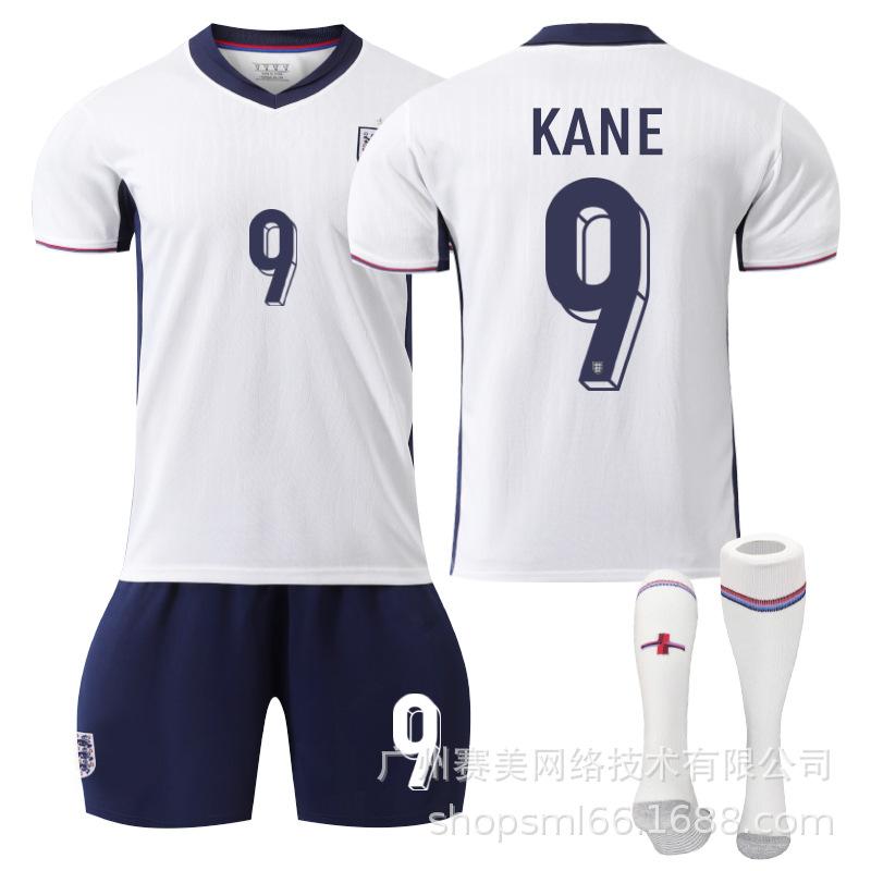 Кубок Европы Англия домашний номер: Комплект футболок с коротким рукавом Kane 1 Bellingham 11 Foden Rice