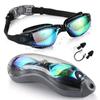 Swim Goggles, HD Swimming Goggles No Leaking Full Protection Adult, Anti-Fog Eye Protection Sports Glasses, Silicone Waterproof Swimming Goggles
