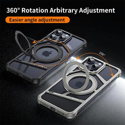 Роскошный металлический складной магнитный чехол для телефона iPhone 16 15 14 Pro Max Magsafe алюминиевый бампер ударопрочный теплоотводящий чехол