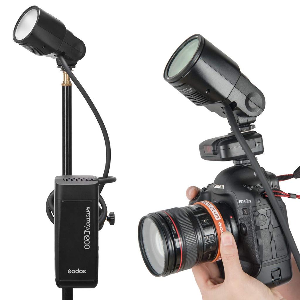 GODOX EC200 AD200 Extension Flash Portable Light Lamp with 2M for Godox AD200 AD200Pro Pocket Flash Speedlight Head, Off-Camera Cable, [Item]