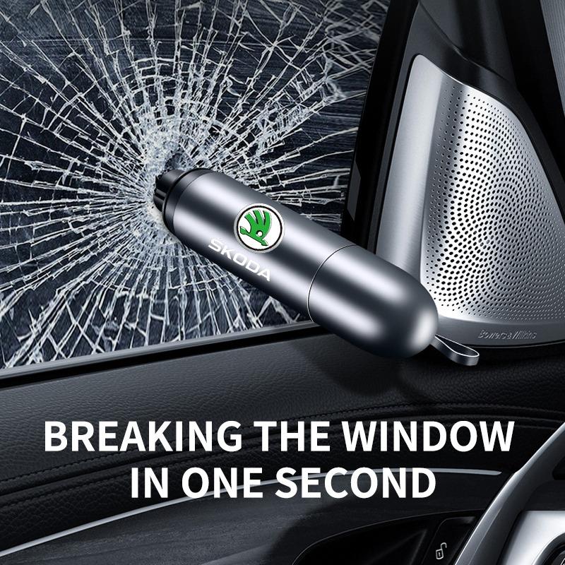 Car Safety Hammer Emergency Window Breaker Seat Belt Cutting Machine For Skoda Octavia Superb Rapid Kodiaq Karoq Fabia Kamiq Roomster Citigo
